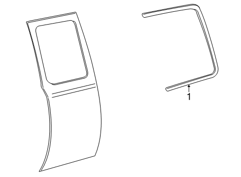 1998 Mazda B3000 Exterior Trim - Rear Door Diagram