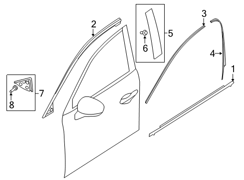 2016 Mazda CX-9 Exterior Trim - Front Door Diagram 3