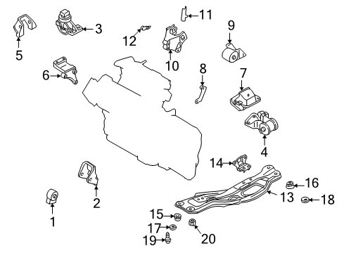 1999 Mazda 626 Engine & Trans Mounting Diagram 4
