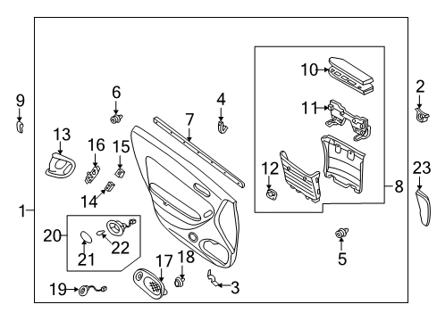 2000 Mazda Millenia Interior Trim - Front Door Diagram