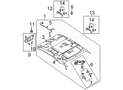 2007 Mazda 6 Interior Trim - Roof Diagram 6