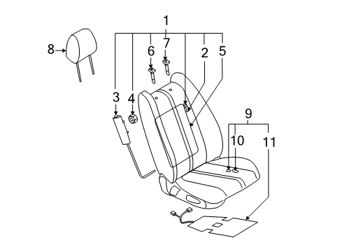 2007 Mazda CX-9 Front Seat Components