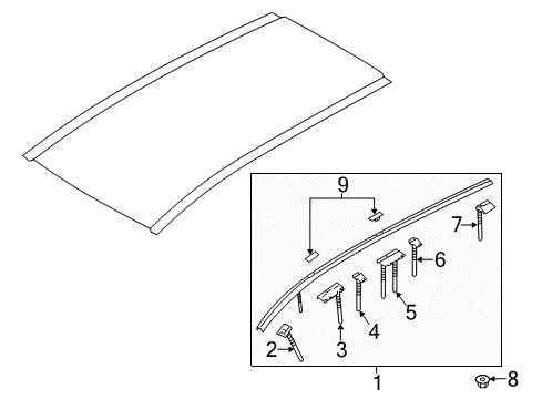 2012 Mazda 5 Exterior Trim - Roof Diagram 2