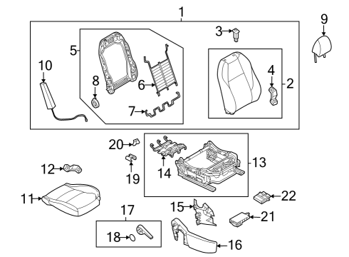 2023 Mazda MX-30 EV Passenger Seat Components Diagram