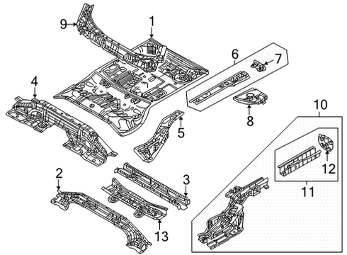 2022 Mazda MX-30 EV PAN, FLOOR RR Diagram for DNYE-53-70XA