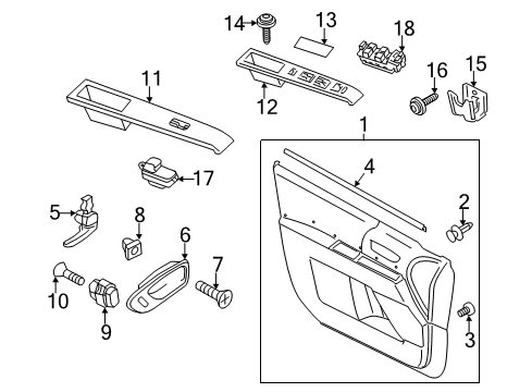 2012 Mazda 5 Interior Trim - Front Door Diagram