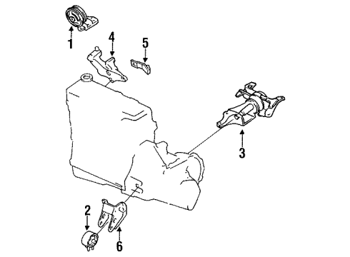 1993 Mazda 323 Engine & Trans Mounting Diagram