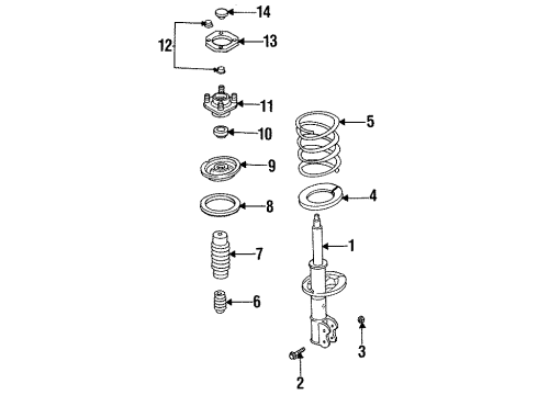 1995 Mazda MX-6 Struts & Suspension Components - Front Diagram