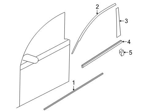 2005 Mazda 3 Exterior Trim - Front Door Diagram