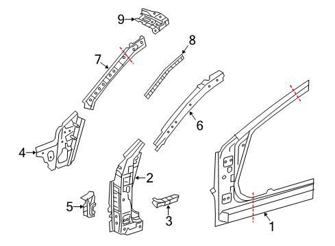 2016 Mazda 6 Hinge Pillar