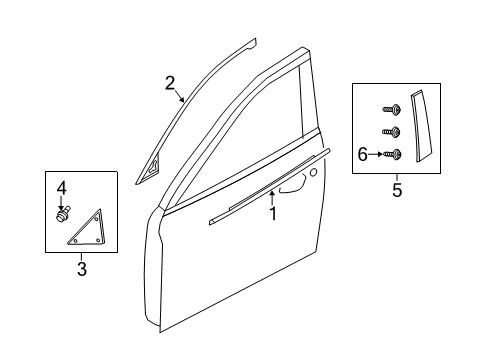 2018 Mazda 6 Exterior Trim - Front Door Diagram