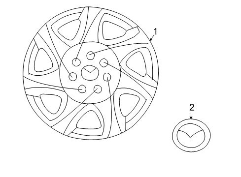 2001 Mazda Protege Wheel Covers & Trim Diagram