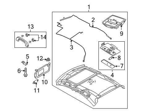 2012 Mazda 3 Interior Trim - Roof Diagram 4