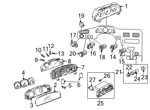 1998 Mazda 626 A/C & Heater Control Units Diagram