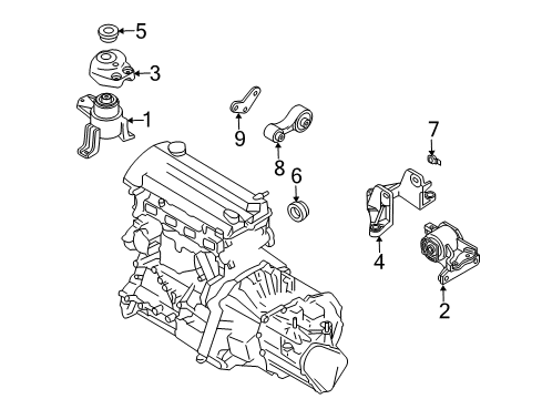 2006 Mazda 6 Engine & Trans Mounting Diagram 5