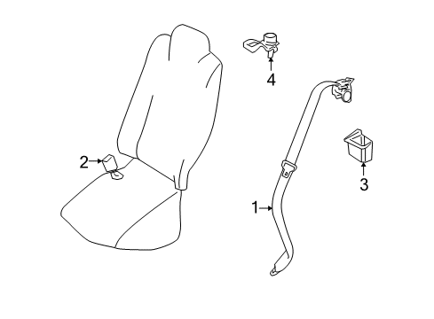 2006 Mazda RX-8 Rear Seat Belts Diagram