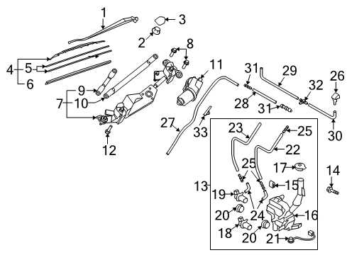 2007 Mazda CX-9 Wiper & Washer Components Diagram 2
