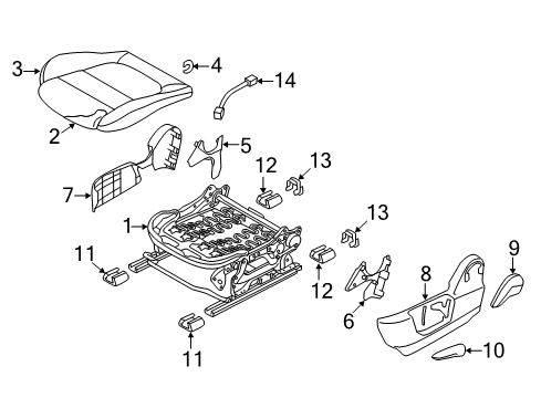 2014 Mazda 3 Driver Seat Components