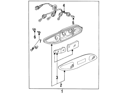 1993 Mazda MX-6 Combination Lamps Diagram