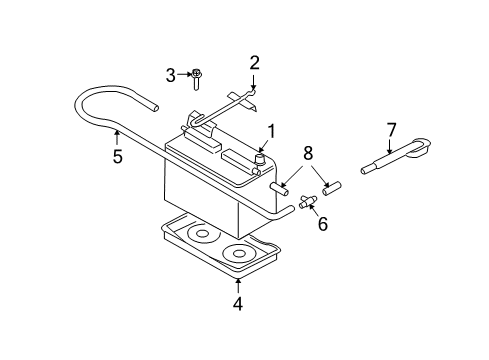 2002 Mazda Miata Battery Diagram for 0000-80-0MX5-WB