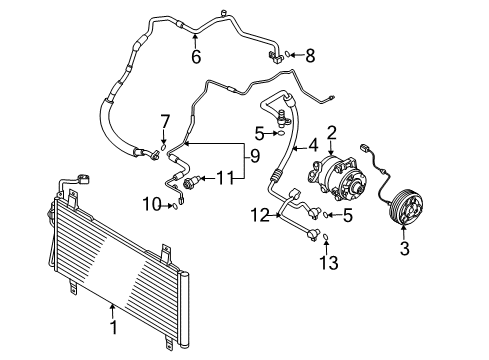 2005 Mazda 6 A/C Compressor Diagram 2
