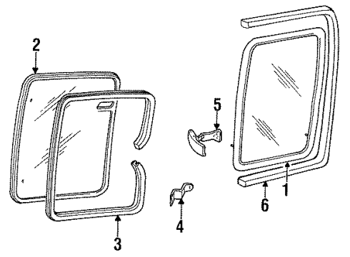 1994 Mazda B2300 Side Glass Diagram