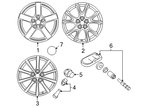 2011 Mazda MX-5 Miata Wheel Covers & Trim Diagram