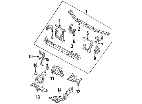 1993 Mazda MX-6 Radiator Support Diagram 2