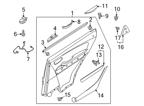 2013 Mazda CX-9 Interior Trim - Rear Door Diagram