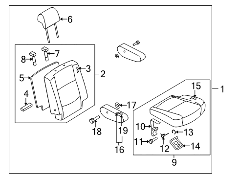 2008 Mazda 5 Seat Cushion Diagram for C305-88-210-34