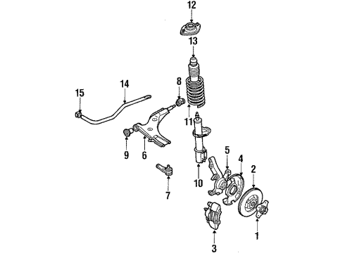 1988 Mazda 323 Front Brakes Diagram