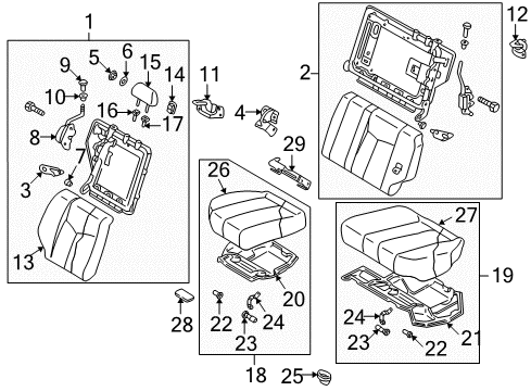 2003 Mazda Protege5 Rear Seat Components