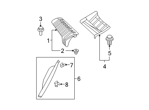 2005 Mazda 6 Interior Trim - Quarter Panels Diagram 3