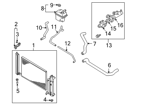 2003 Mazda MPV Radiator & Components Diagram