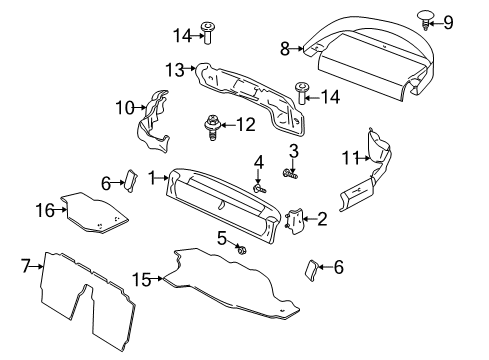 2003 Mazda Miata Interior Trim - Rear Body Diagram