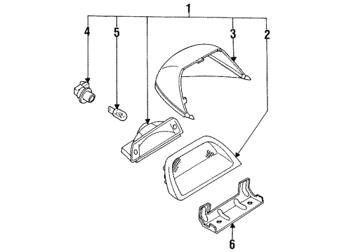 1993 Mazda MX-6 High Mount Lamps Diagram