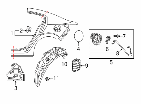 2025 Mazda 3 Quarter Panel & Components Diagram 2