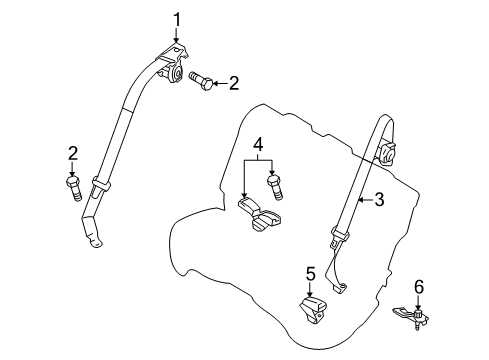 2012 Mazda 3 Rear Seat Belts Diagram