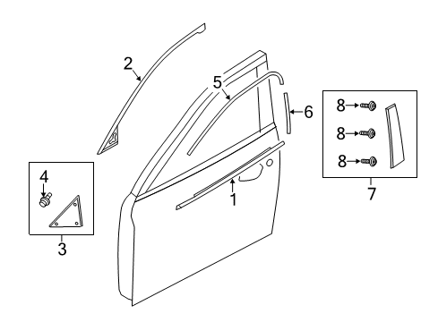2016 Mazda 6 Exterior Trim - Front Door Diagram