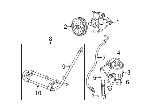 2002 Mazda B2300 P/S Pump & Hoses Diagram