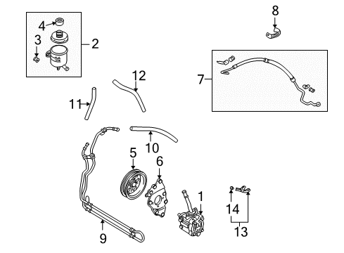 2002 Mazda MPV P/S Pump & Hoses Diagram