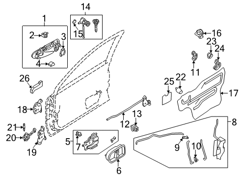 1998 Mazda 626 Door Diagram