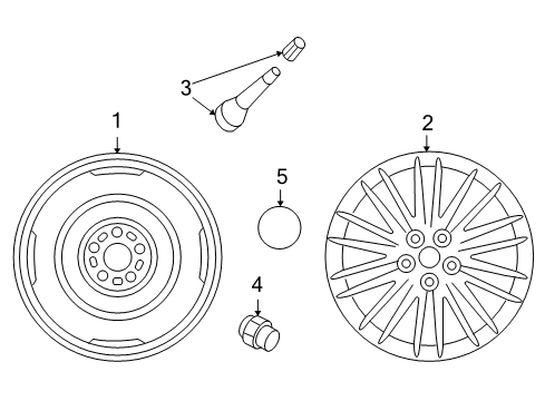 2007 Mazda CX-9 Wheel Covers & Trim Diagram