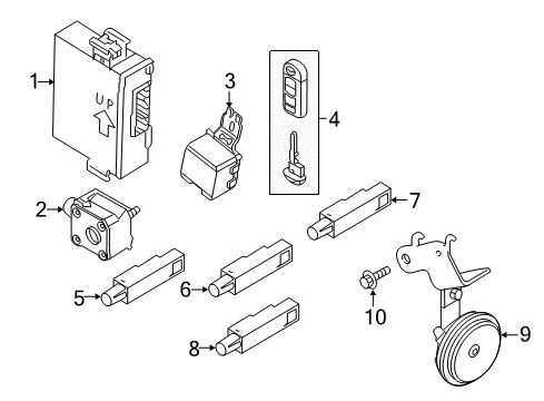 2022 Mazda CX-9 Keyless Entry Components Diagram