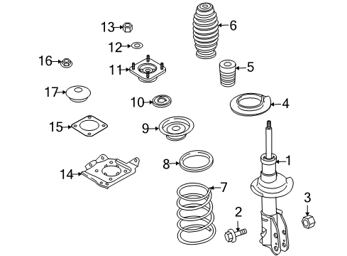 2009 Mazda CX-9 Struts & Components Diagram