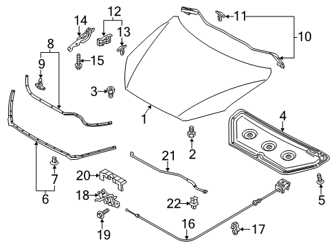 2016 Mazda CX-5 Hood & Components Diagram