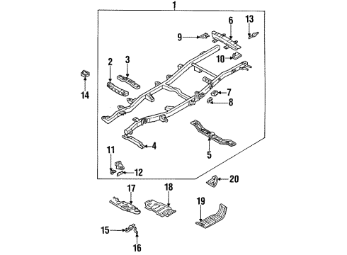 1986 Mazda B2000 Frame & Components Diagram 2