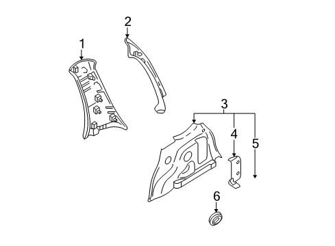 2005 Mazda Tribute Interior Trim - Quarter Panels