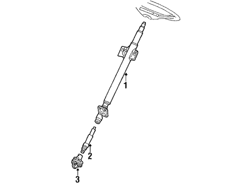 1986 Mazda B2000 Steering Column & Wheel Diagram