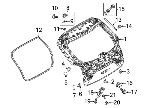 2022 Mazda MX-30 EV Gate & Hardware Diagram